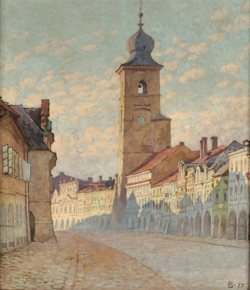 1865-Karel Šťastný - Torre del municipio di Litomyšl